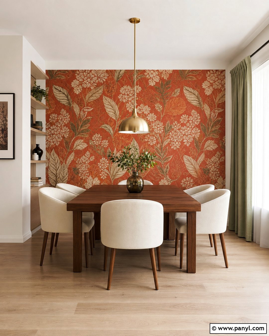 Orange Wallpaper Feature Wall - 30 orange feature wall ideas