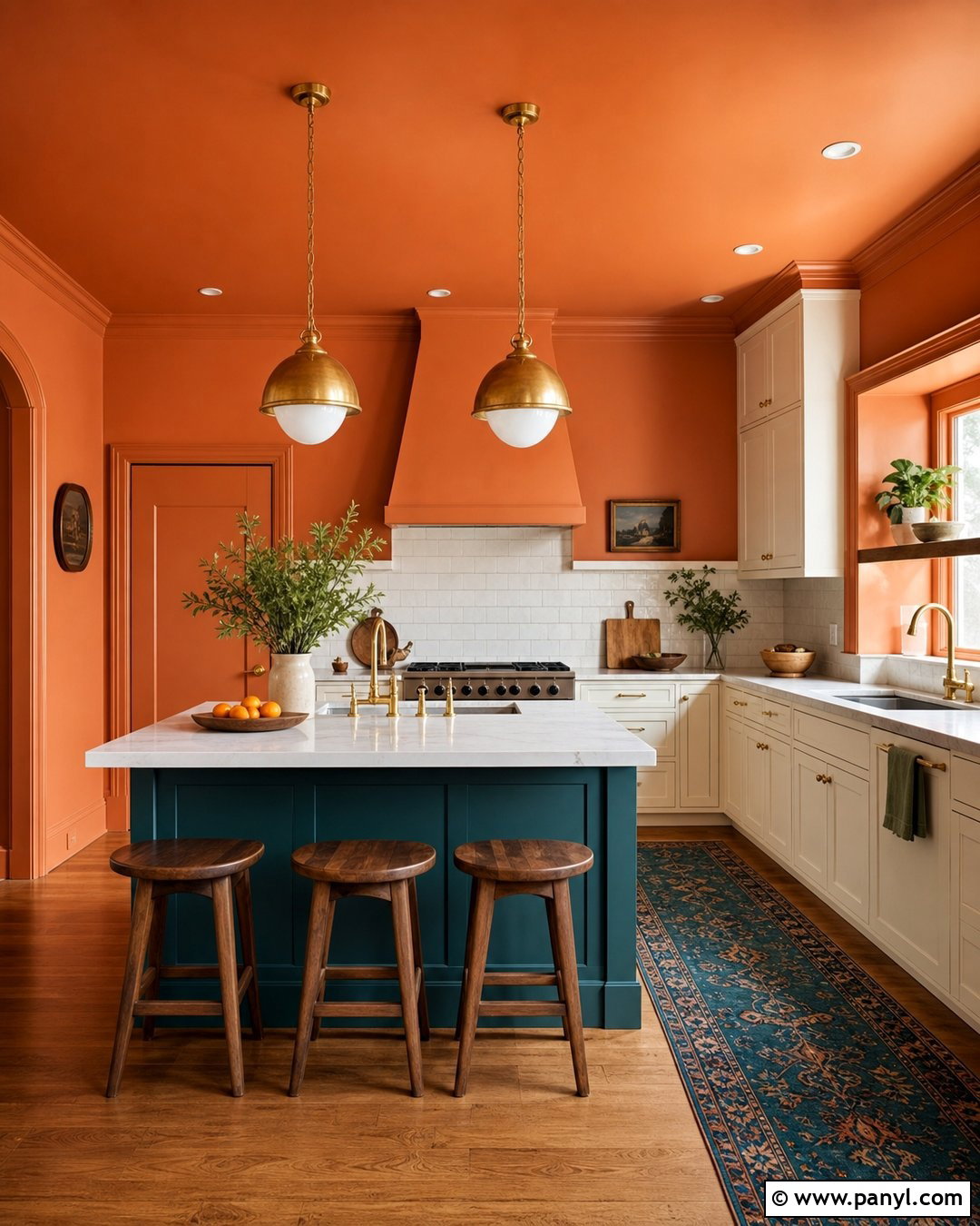 Orange Walls And Ceiling Kitchen - 20 Colorful Kitchen With Orange Walls