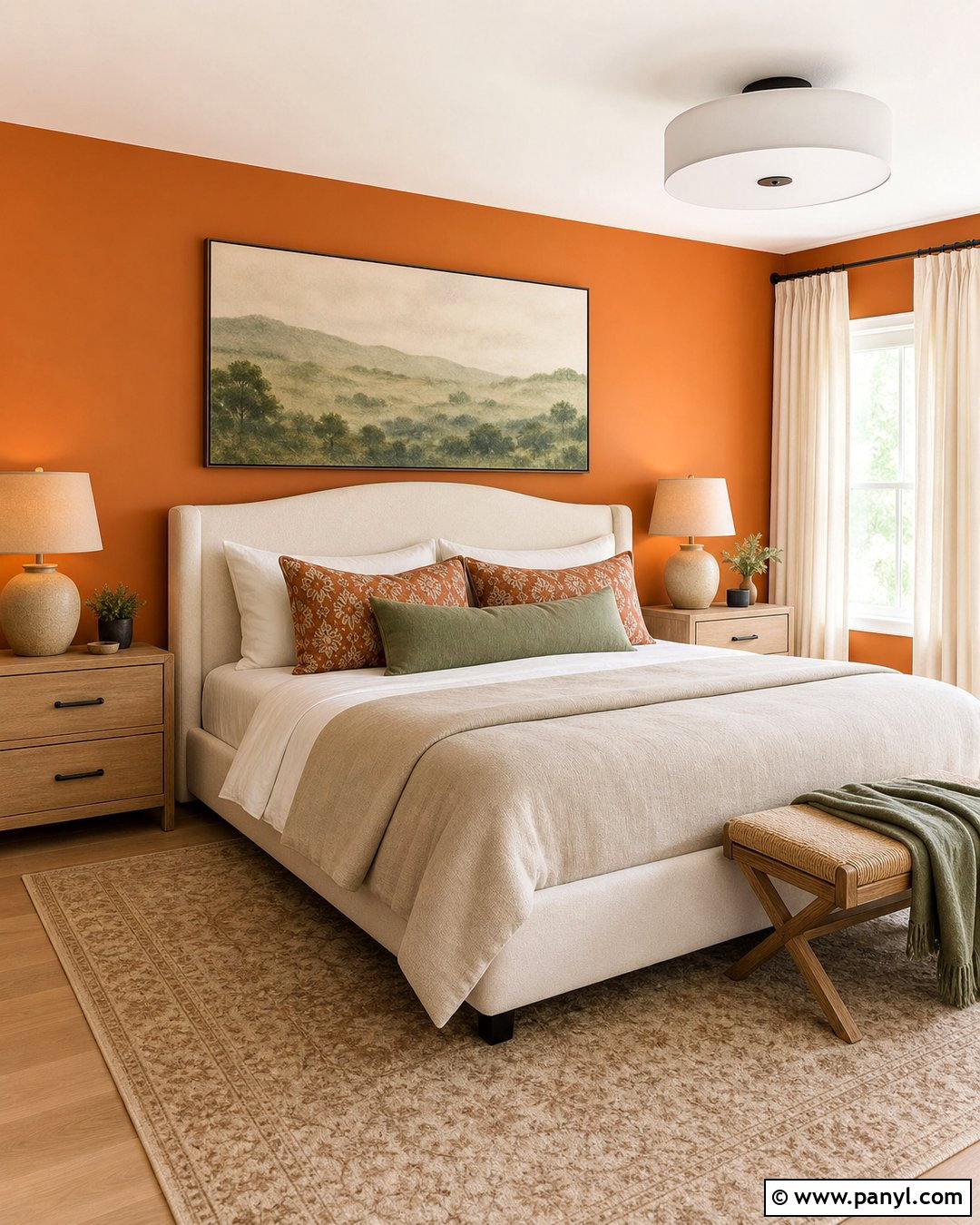 Orange Walls In A Bedroom - 20 How To Decorate With Orange Walls