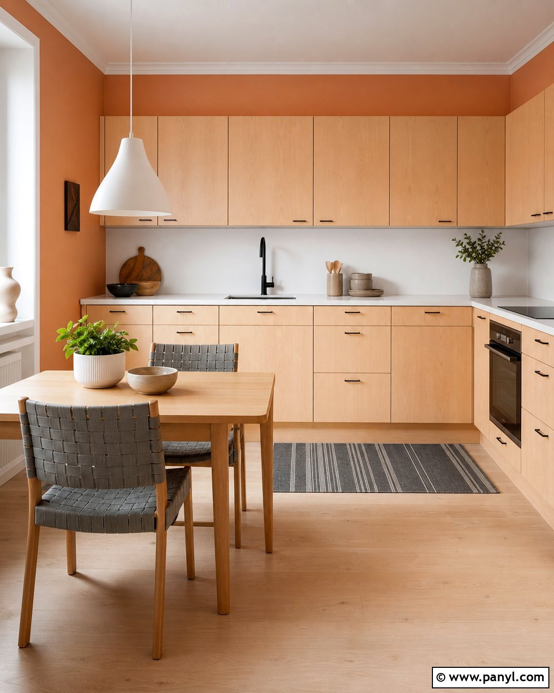 Orange Walls In Scandinavian Kitchen - 20 Colorful Kitchen With Orange Walls