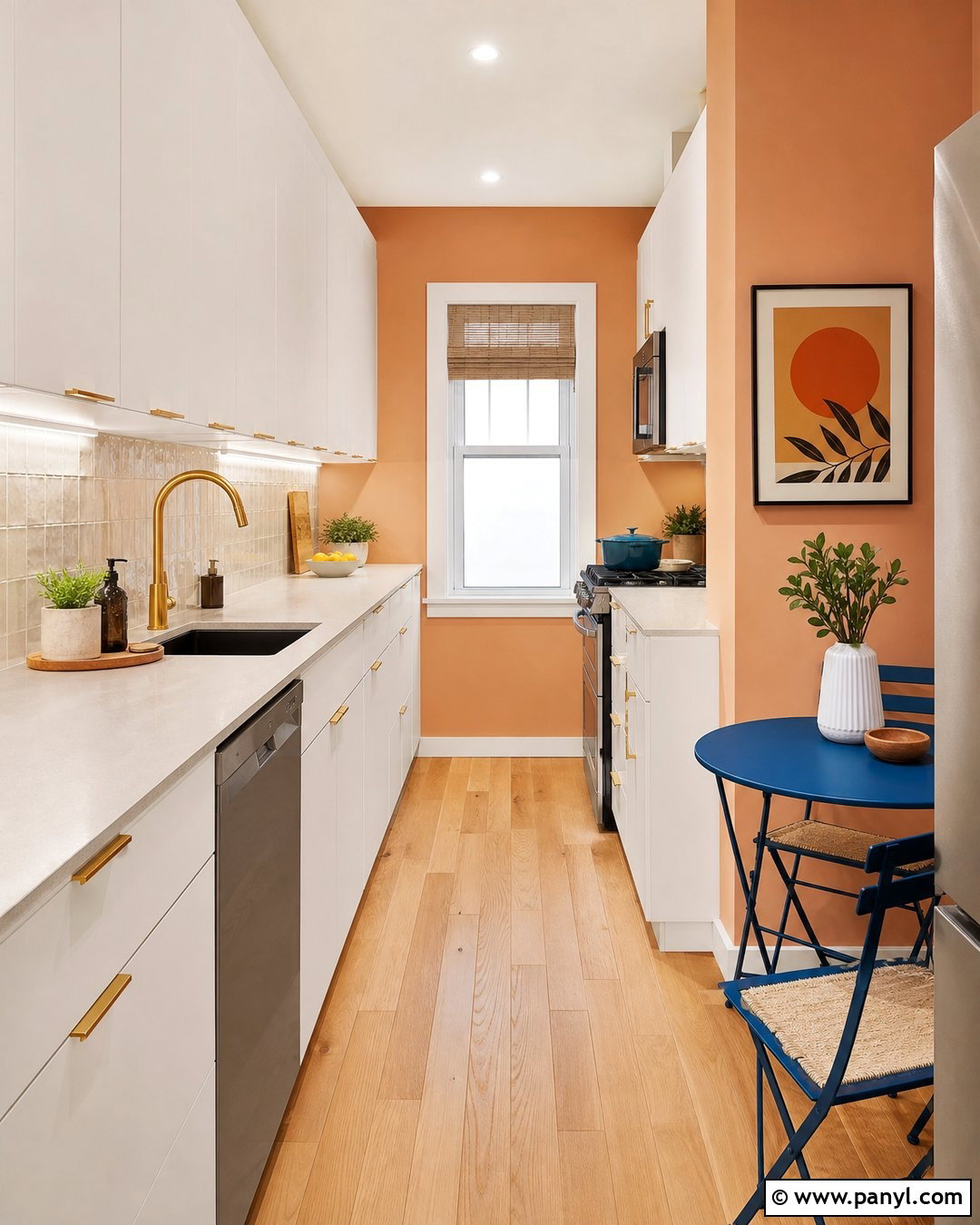 Orange Walls In Small Galley Kitchen - 20 Colorful Kitchen With Orange Walls