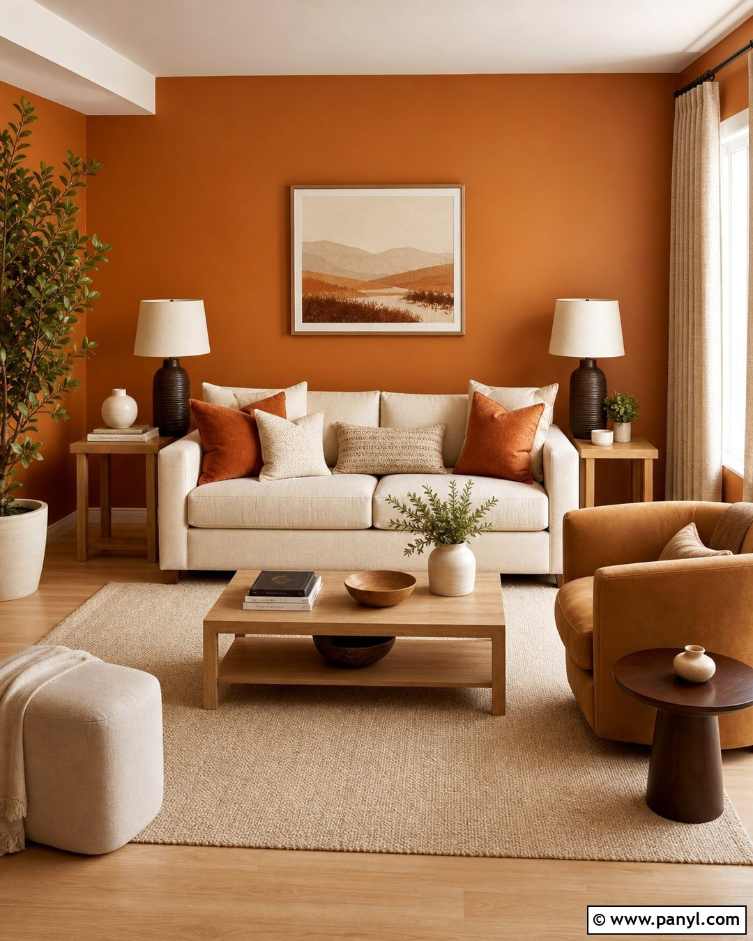 Orange Walls With Beige And Tan Decor - 20 How To Decorate With Orange Walls