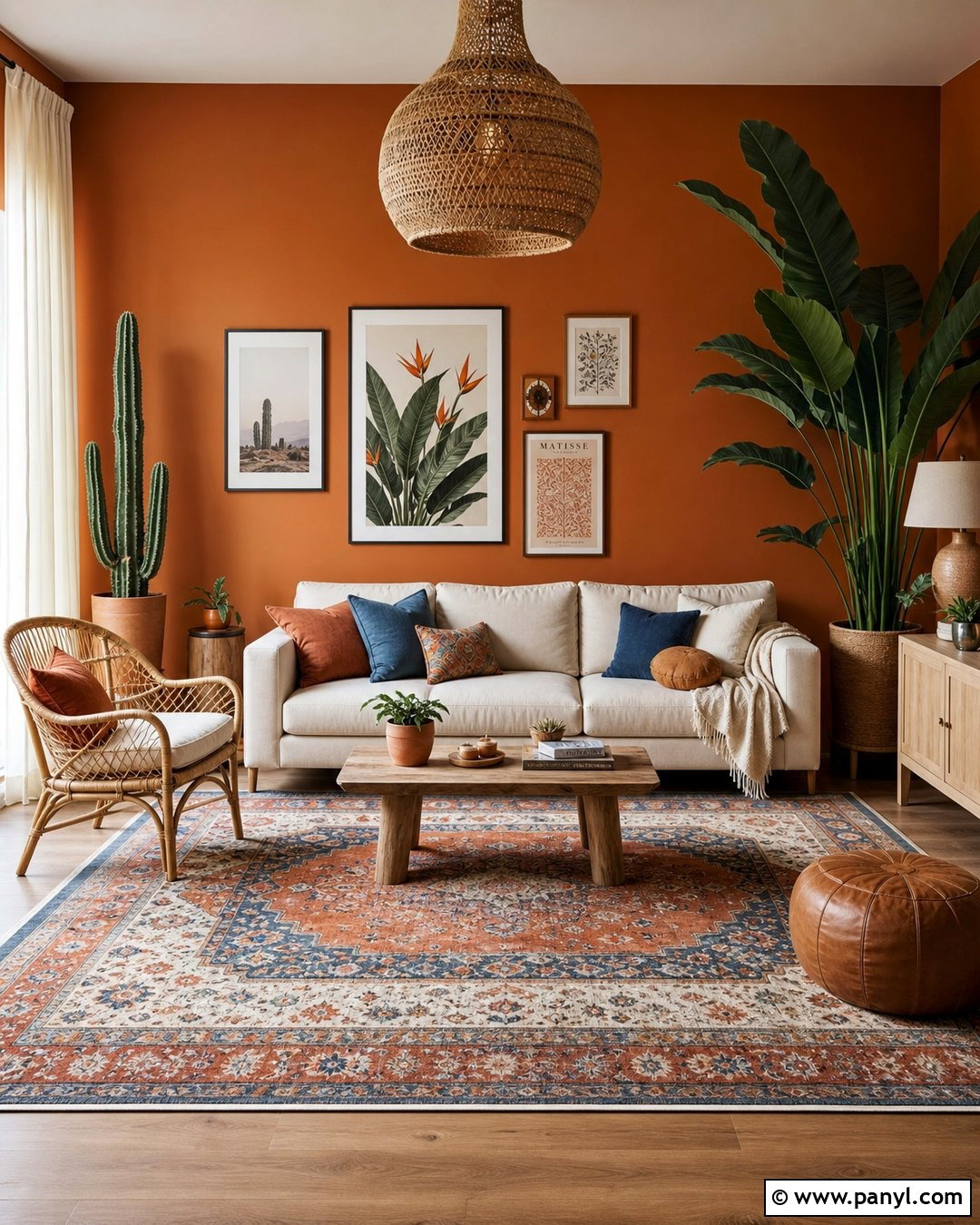 Orange Walls With Boho Decor - 20 How To Decorate With Orange Walls