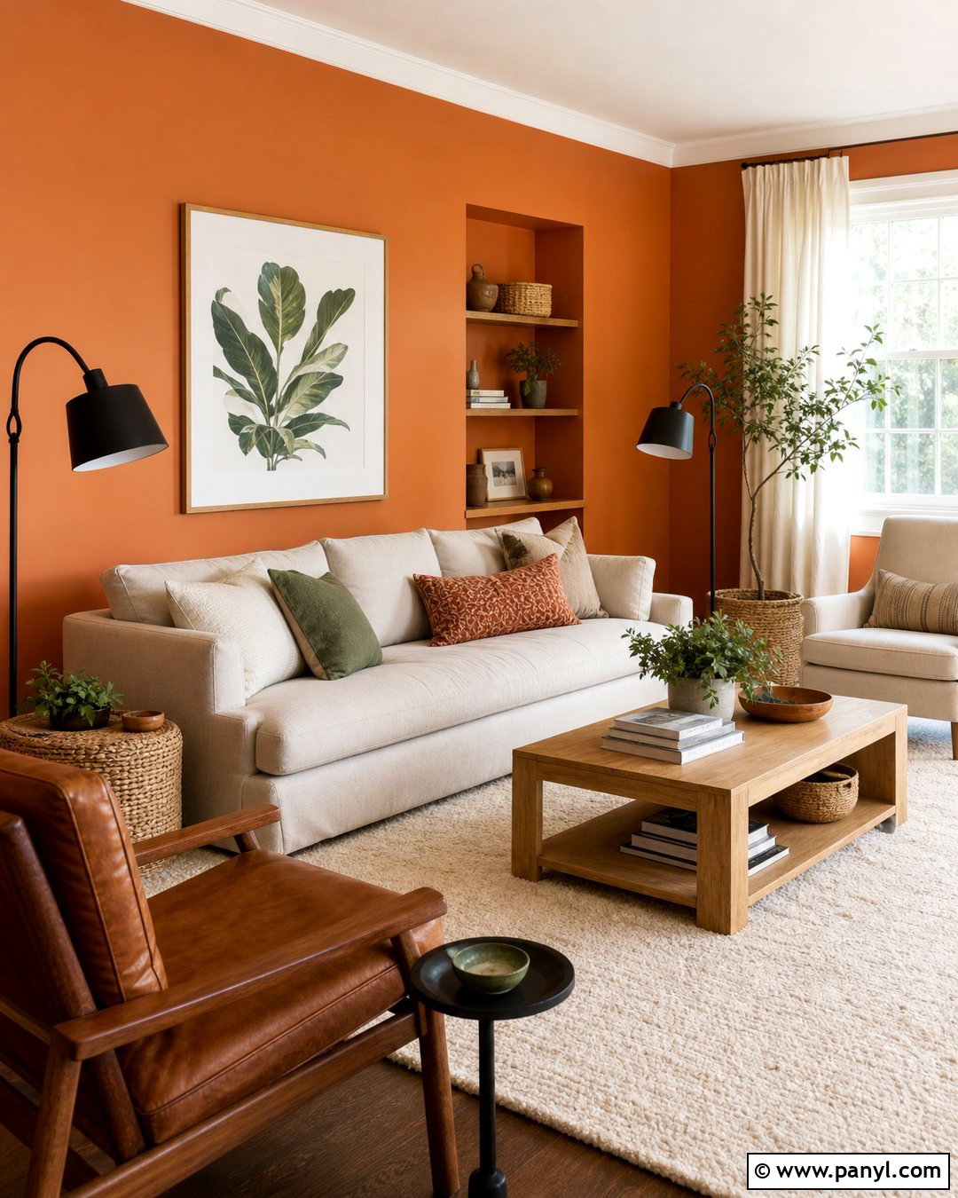 Orange Walls With Cream Furniture - 20 How To Decorate With Orange Walls