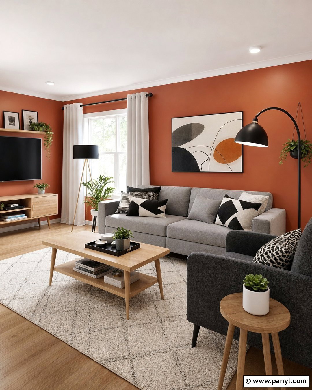 Orange Walls With Gray Furniture - 20 How To Decorate With Orange Walls