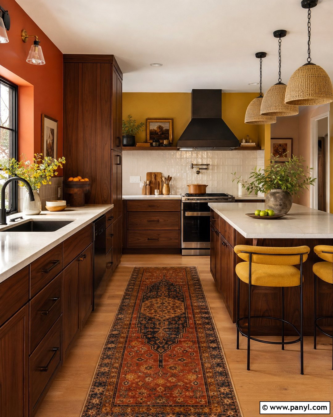 Orange Walls With Mustard Yellow Accents - 20 Colorful Kitchen With Orange Walls