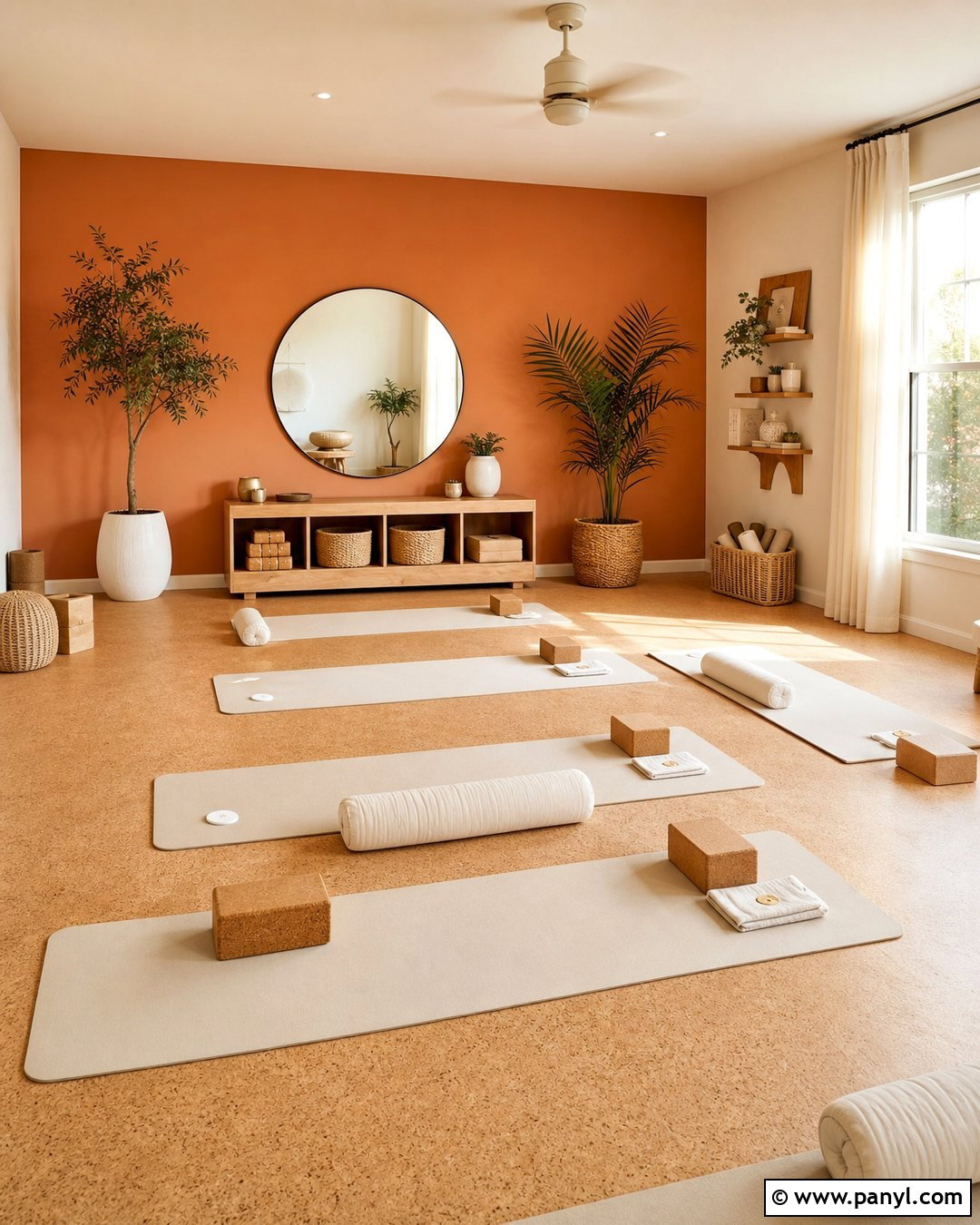 Orange Yoga And Pilates Studio - 20 Orange Accent Wall Gym Ideas