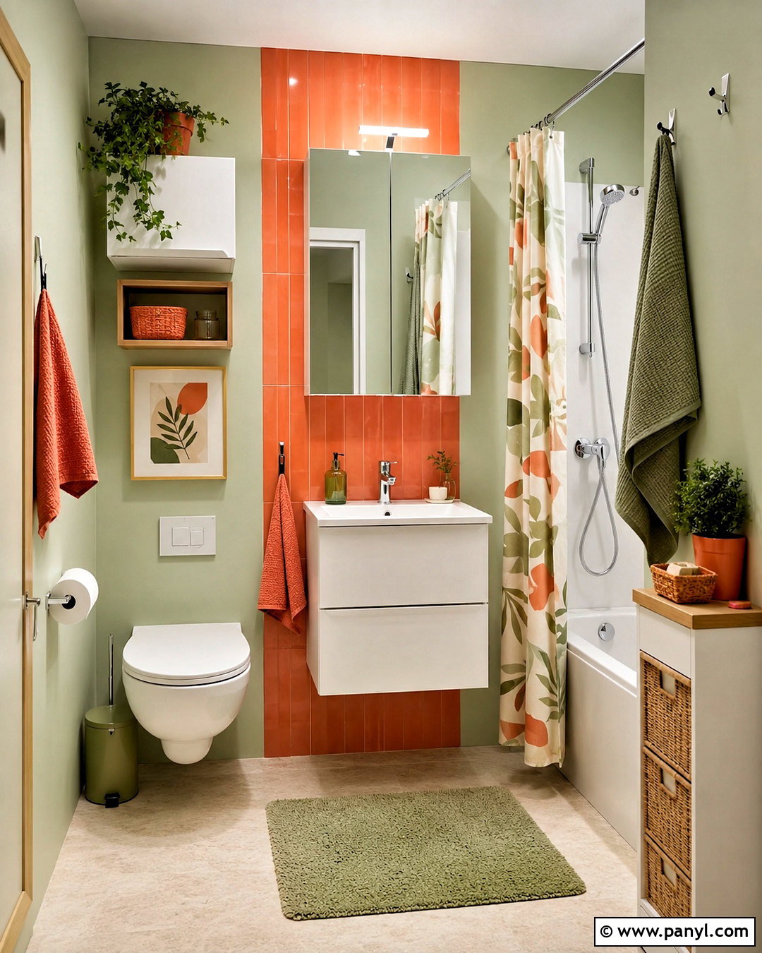 Orange and Green Small Bathroom - 20 orange and green bathroom ideas