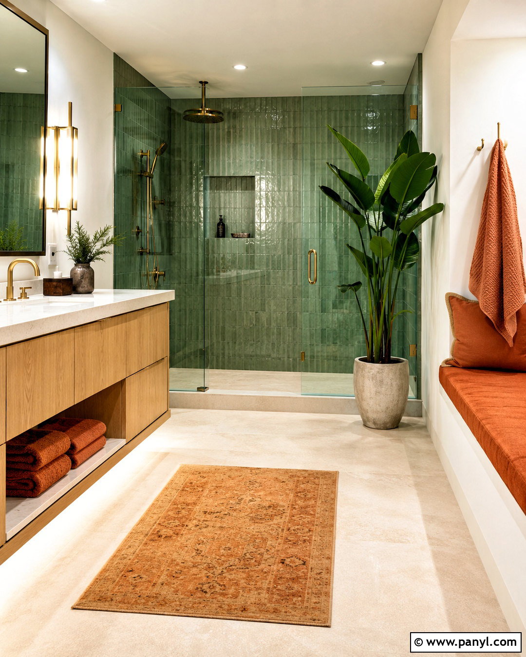 Orange and Green Spa Bathroom - 20 orange and green bathroom ideas
