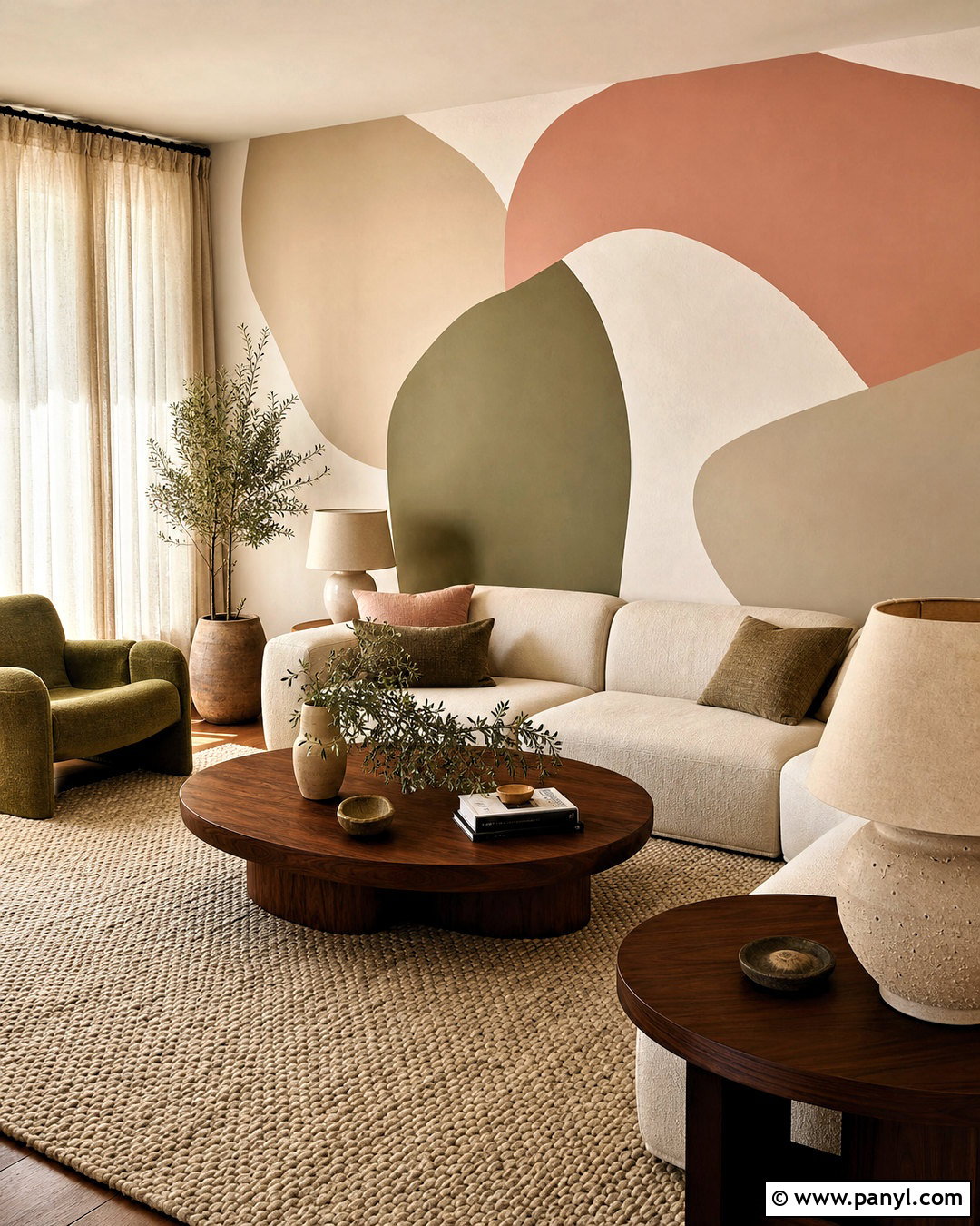 Organic Curved Wall Paint Pattern - 20 wall paint patterns living room ideas