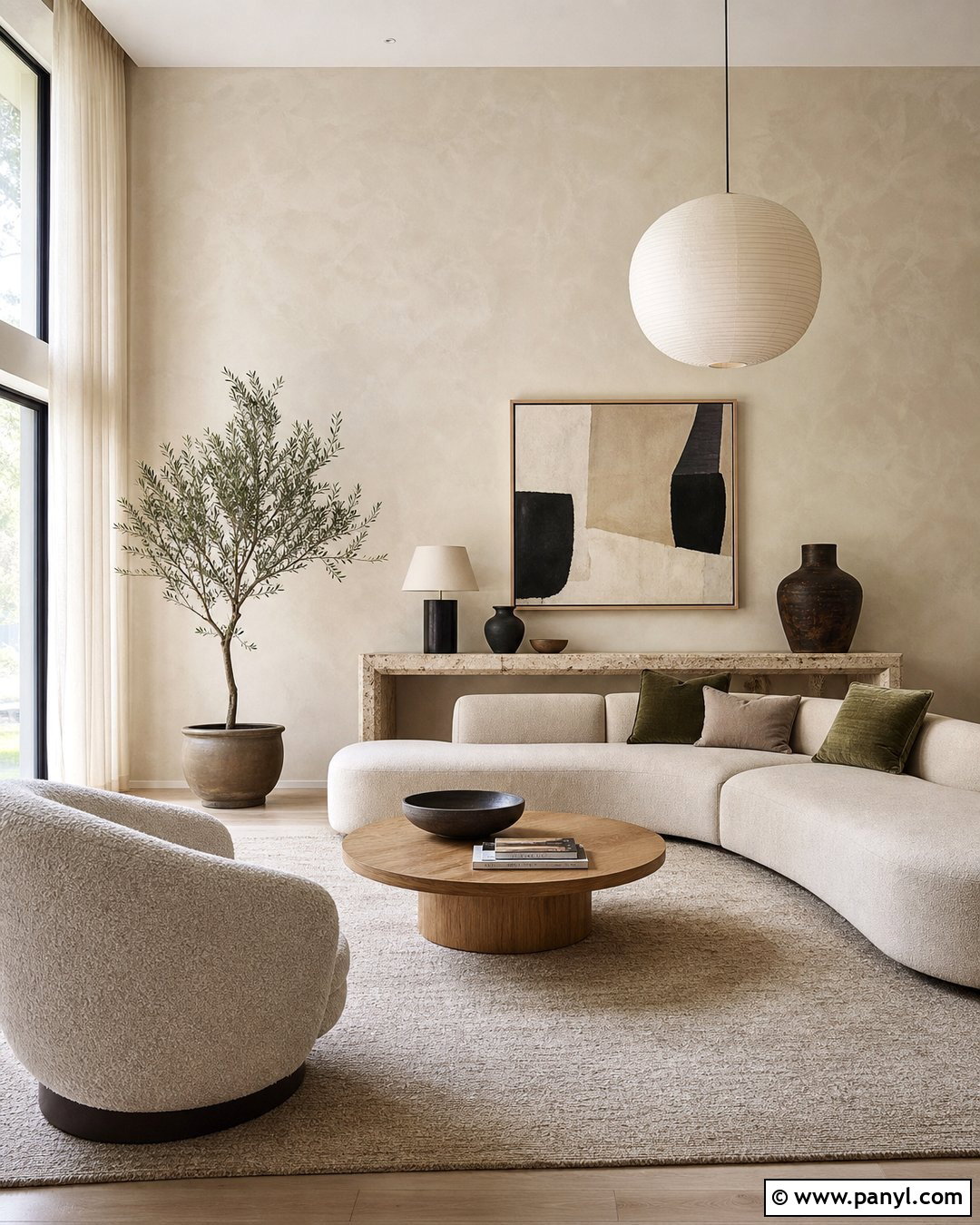 Organic Modern Cream Limewash Walls - 30 cream limewash walls