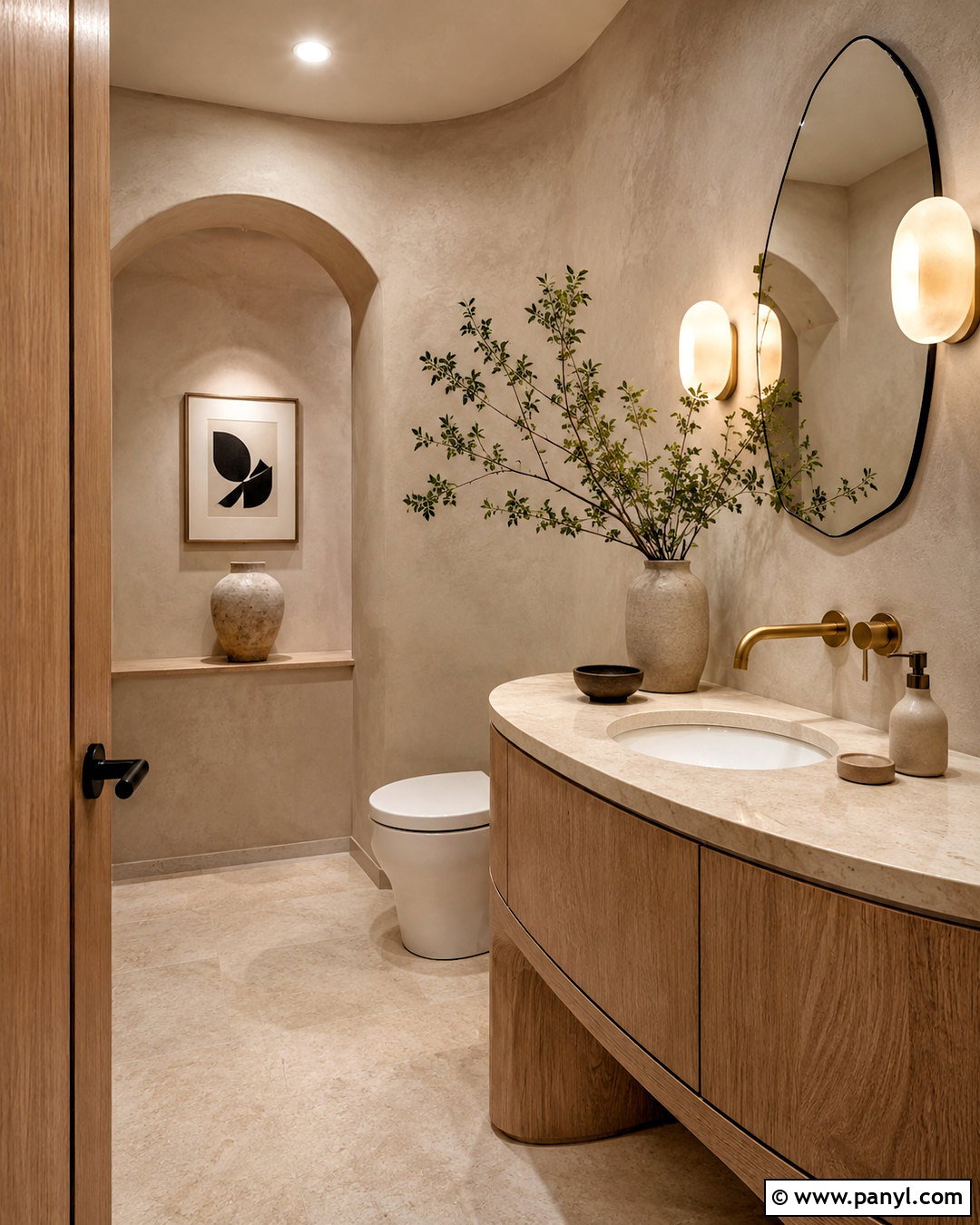 Organic Modern Powder Room - 20 powder room bathroom ideas