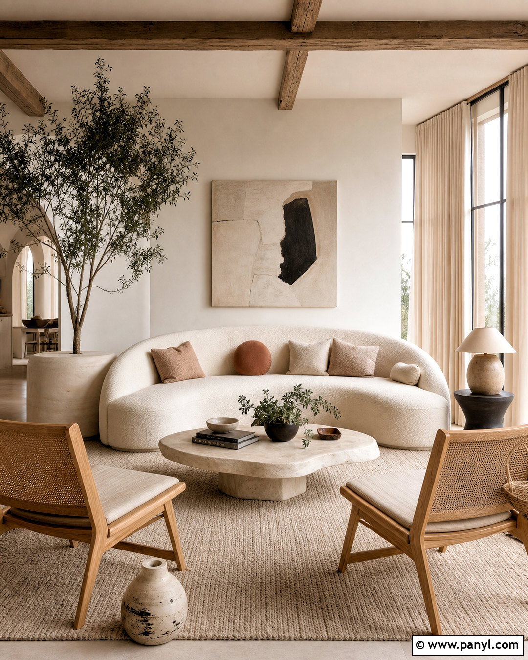 Organic Modern Warm White Living Room - 20 warm white living room ideas