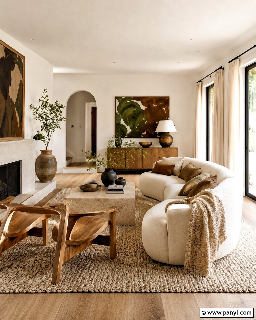 Organic Modern White Walls Home - 20 White Walls Home Ideas