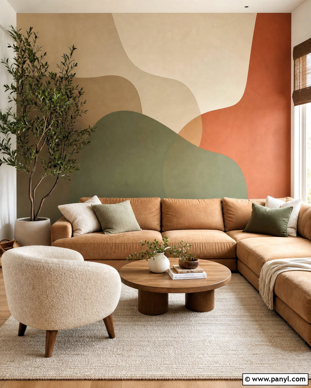 Organic Shape Abstract Accent Wall - 20 abstract accent wall ideas