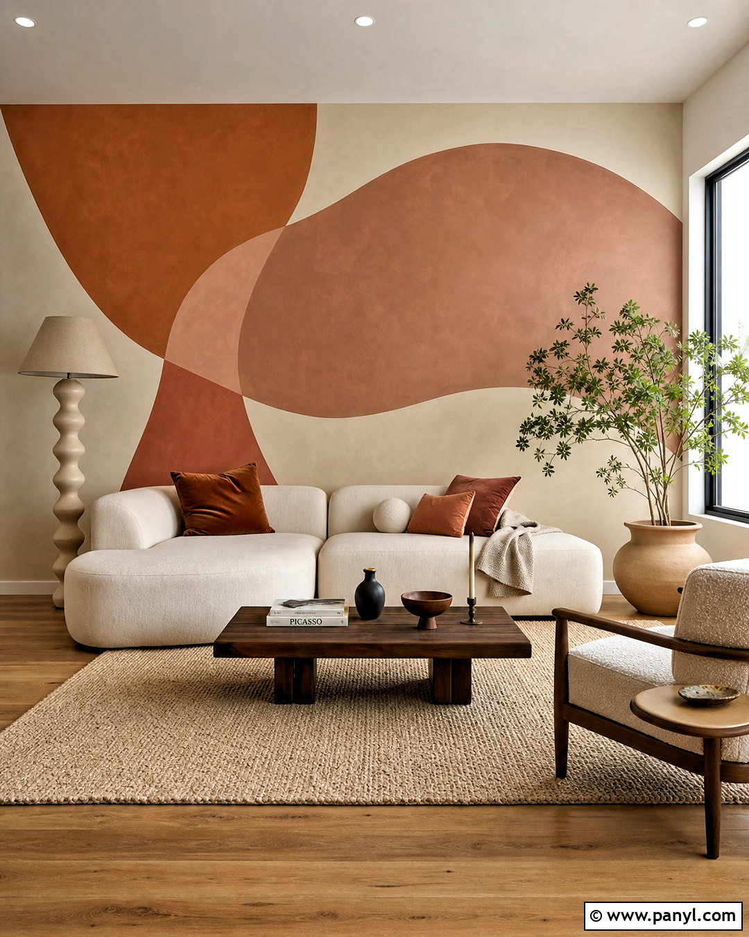 Organic Shape Accent Wall - 20 accent wall designs paint ideas