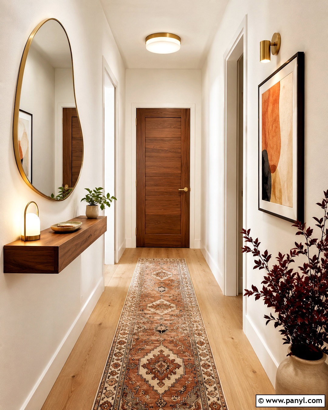 Organic Shape Mirror Hallway Wall - 20 mirror wall decor ideas