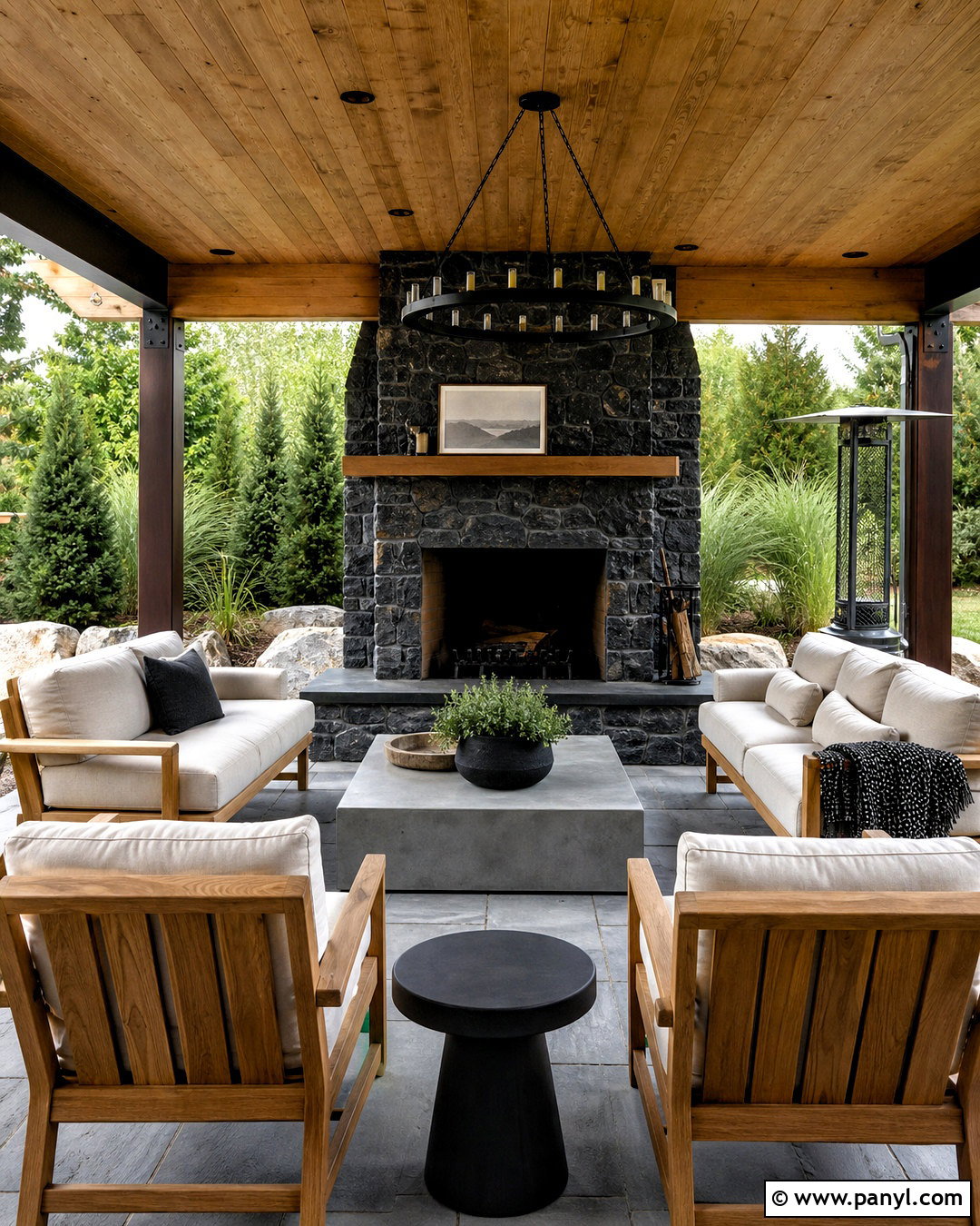 Outdoor Black Stone Fireplace - 20 black stone fireplace ideas