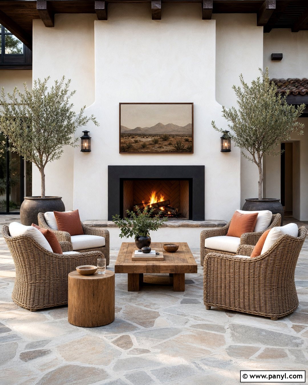 Outdoor Fireplace Accent Wall - 35 Outdoor Accent Wall Ideas