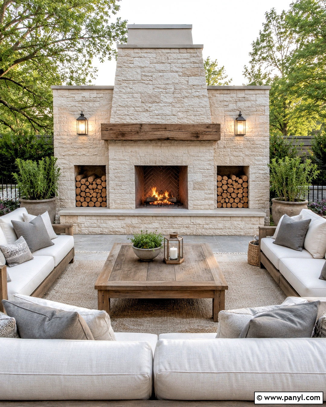 Outdoor Fireplace Feature Wall - 20 outdoor feature wall ideas