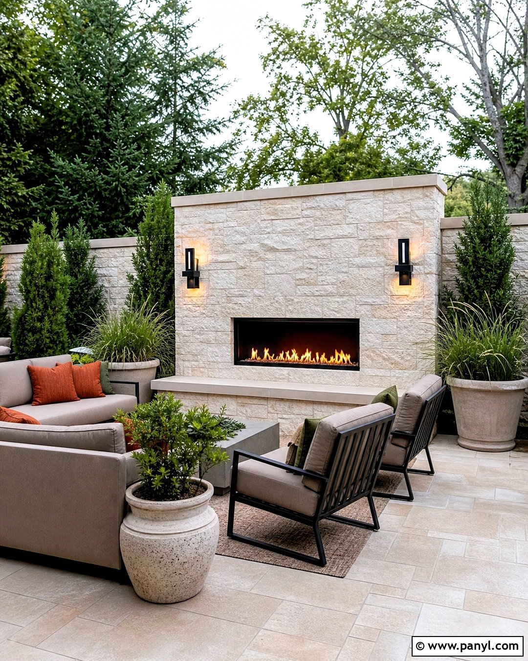 Outdoor Fireplace Wall - 20 backyard wall design ideas