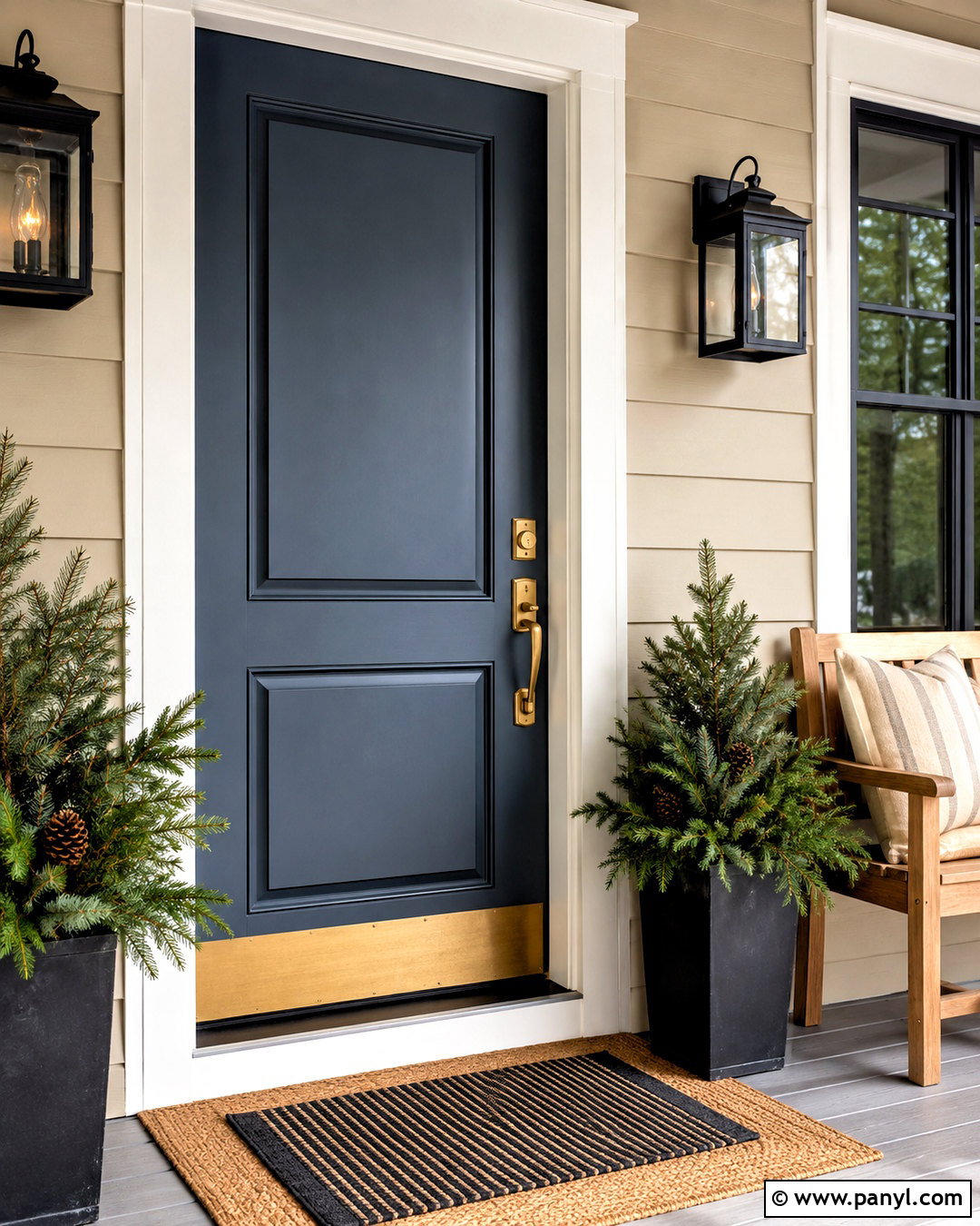 Outerspace Front Door With Cream Siding - 20 outerspace sherwin williams ideas