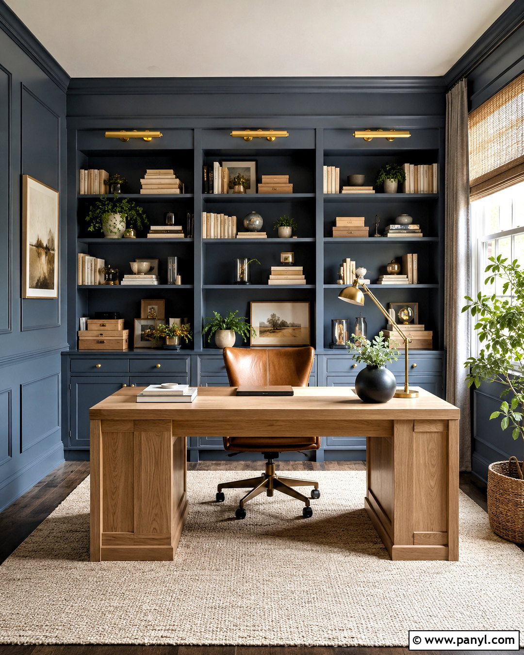 Outerspace Home Office With Built-In Shelves - 20 outerspace sherwin williams ideas