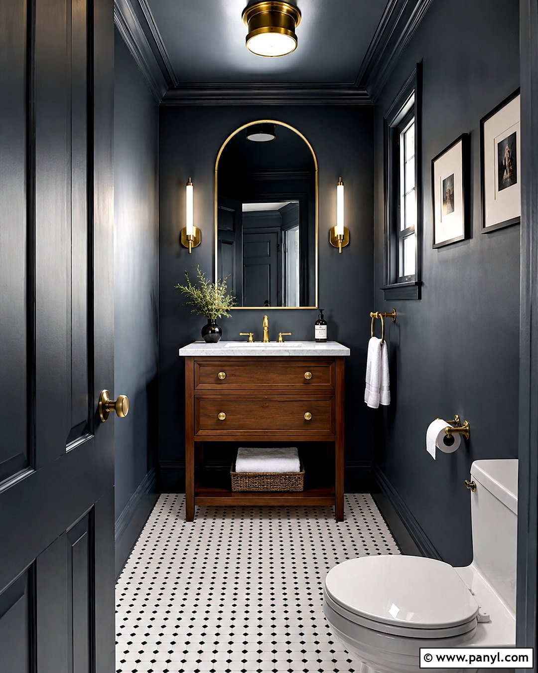 Outerspace Powder Room With Color Drenching - 20 outerspace sherwin williams ideas