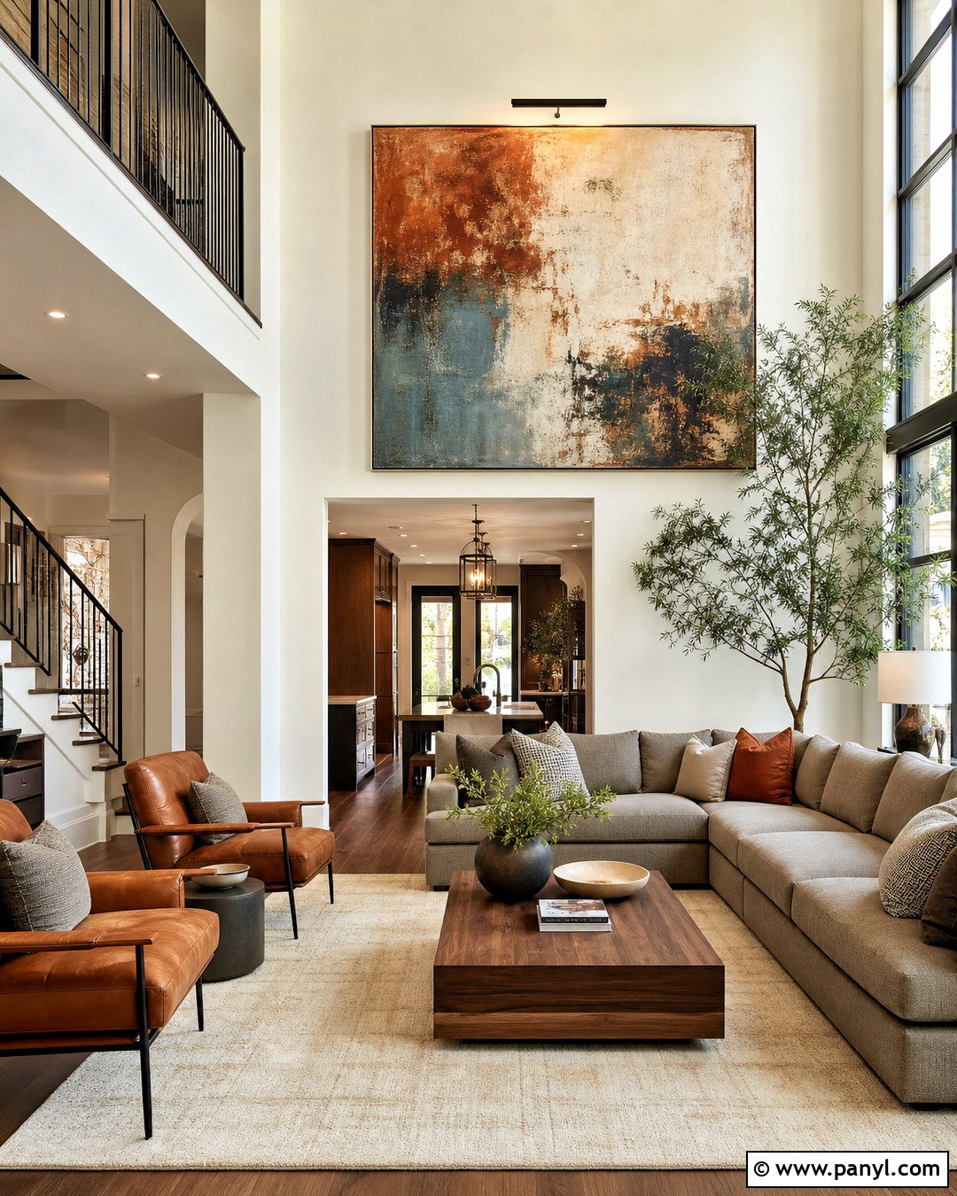 Oversized Art For High Ceiling Walls - 20 high ceiling wall decor living room ideas