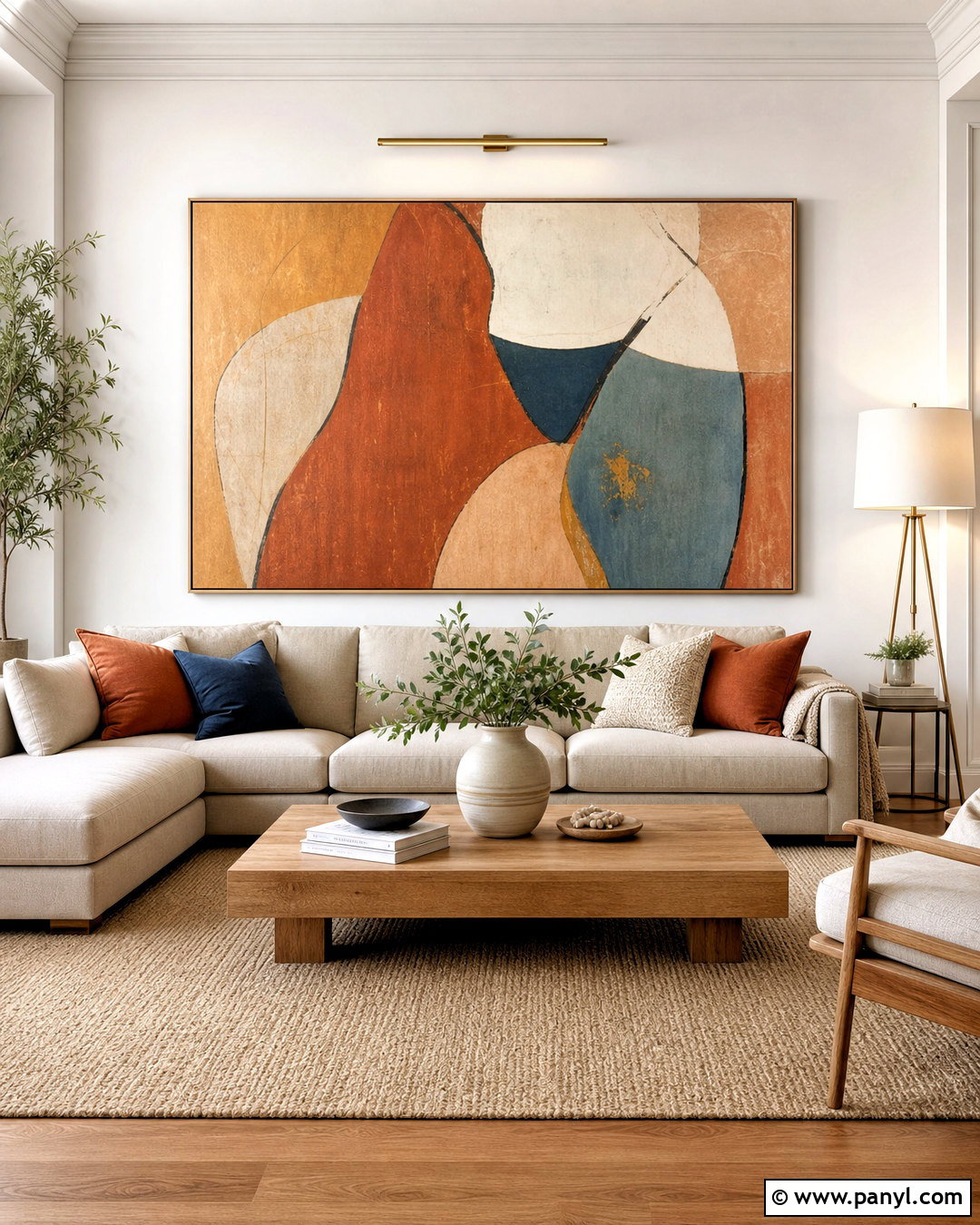 Oversized Art On White Walls - 20 white wall decor ideas