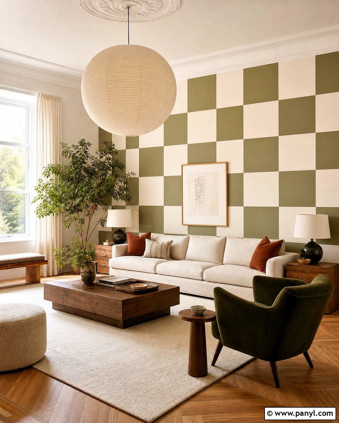 Oversized Checkered Accent Wall - 20 checkered accent wall ideas