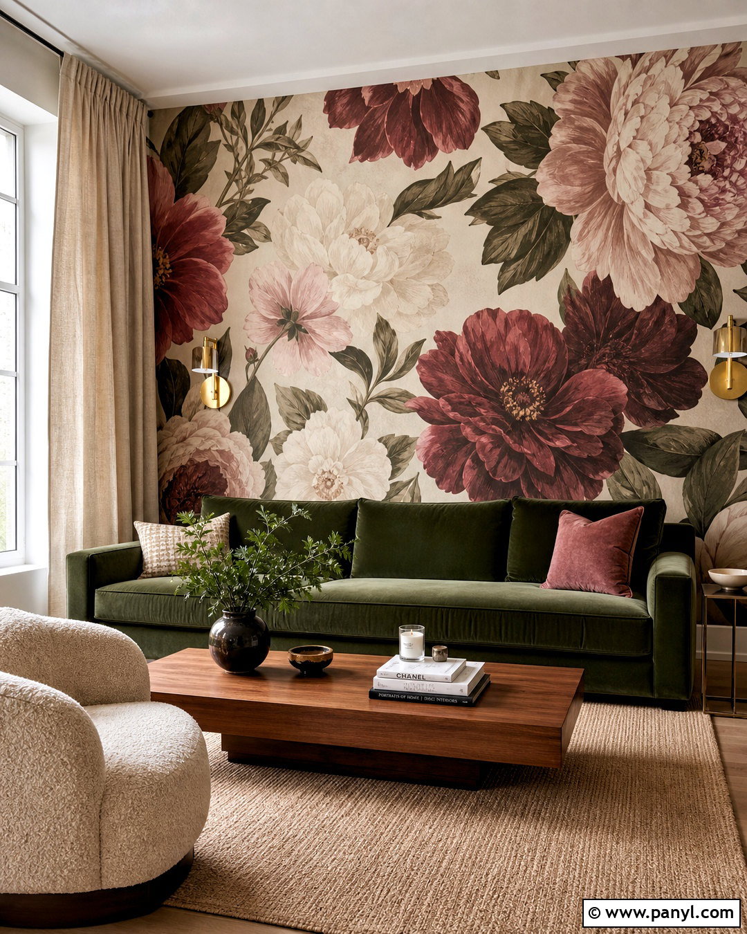 Oversized Floral Living Room Wallpaper - 20 wallpaper for living room modern ideas