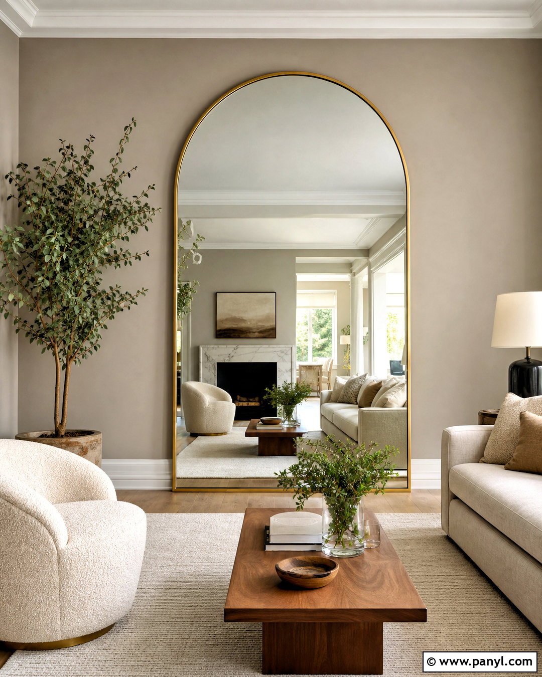 Oversized Gold Mirror Living Room - 20 golden mirror wall ideas