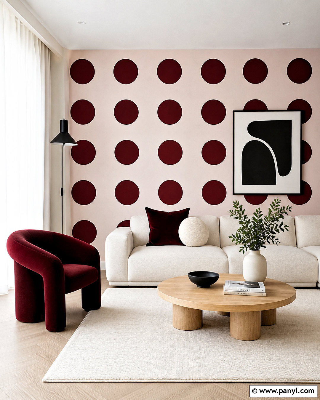 Oversized Polka Dot Accent Wall - 20 polka dot pattern design ideas