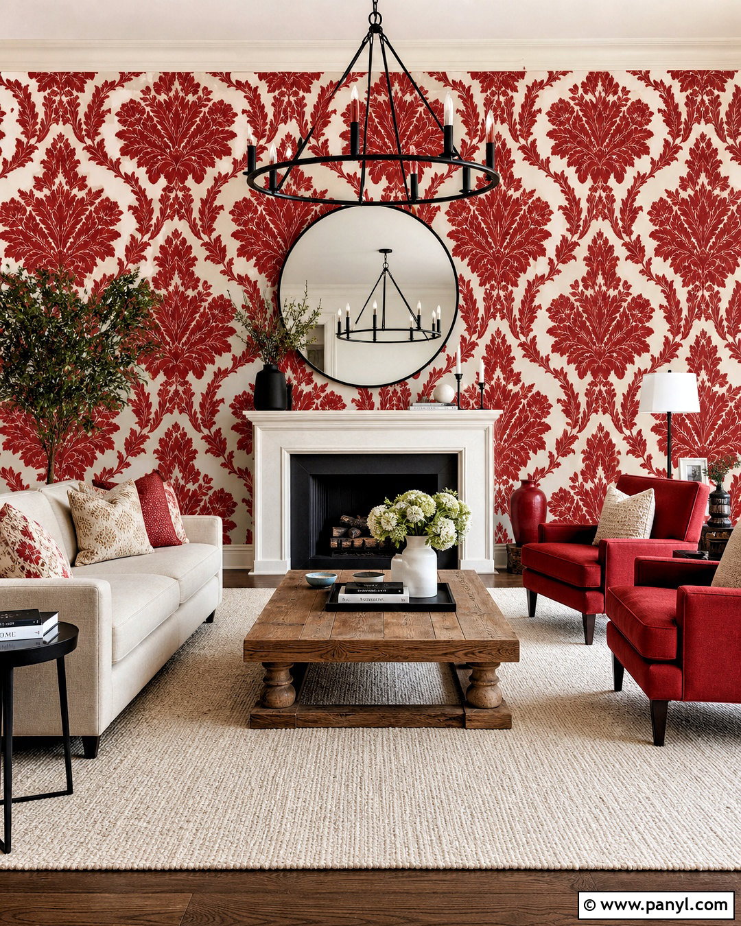 Oversized Red And White Damask Pattern - 20 red and white damask patterns