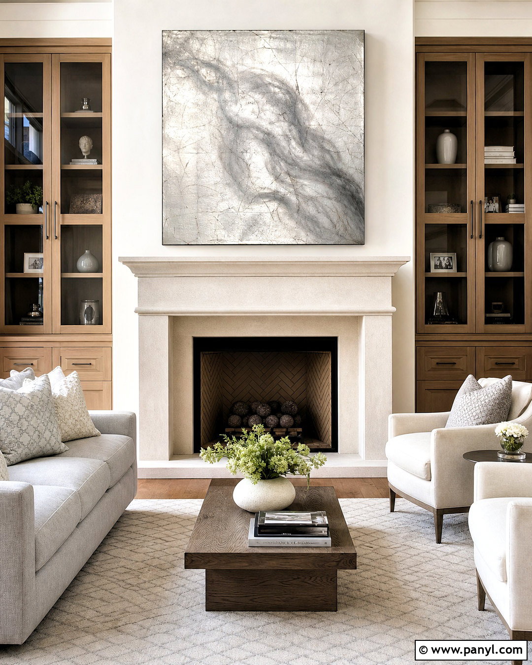 Oversized Silver Wall Art Above Fireplace - 20 silver wall art ideas