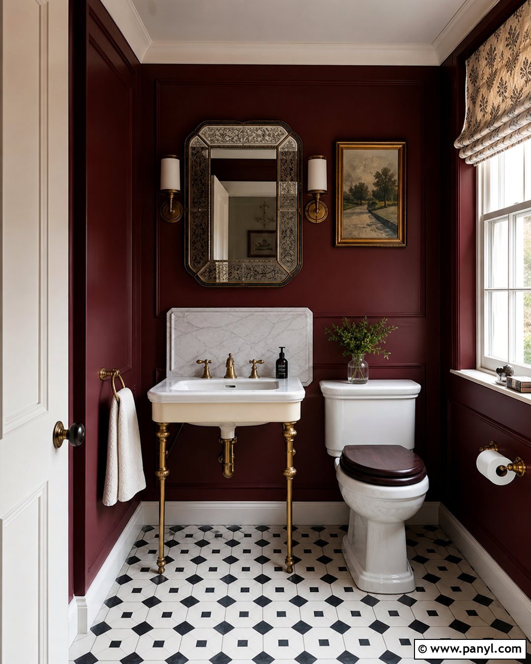 Oxblood Red Bathroom Walls - 25 Dark Bathroom Wall Color Ideas