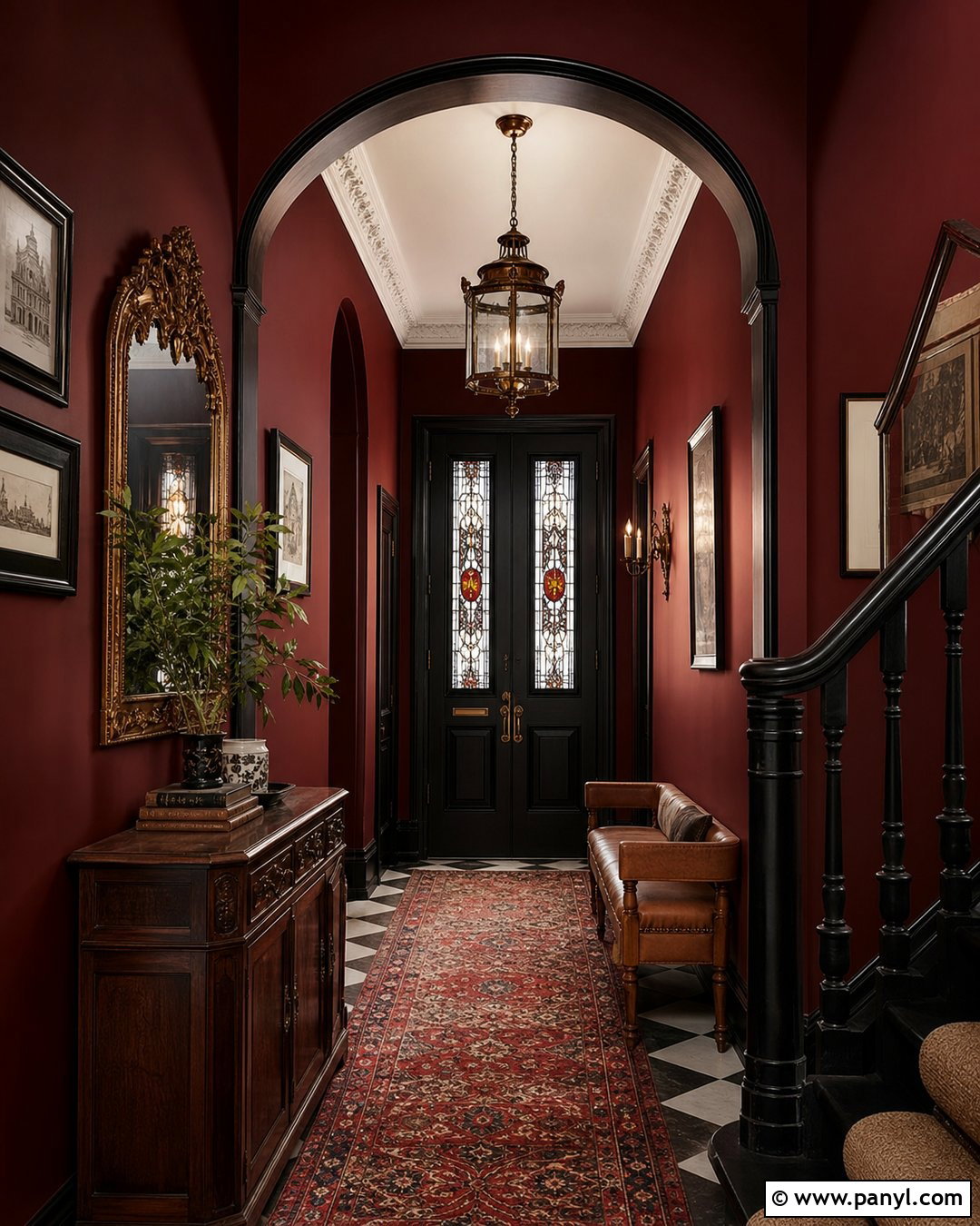 Oxblood Red Gothic Entryway - 20 Gothic Paint Colors Dark Walls