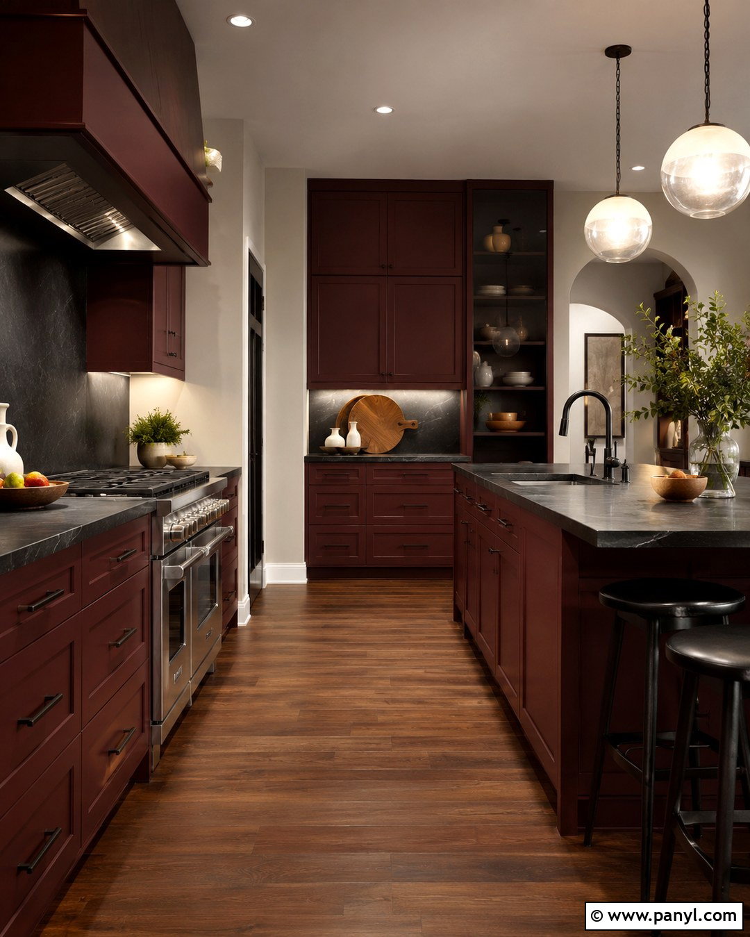 Oxblood Red Kitchen - 20 Rich Kitchen Colors