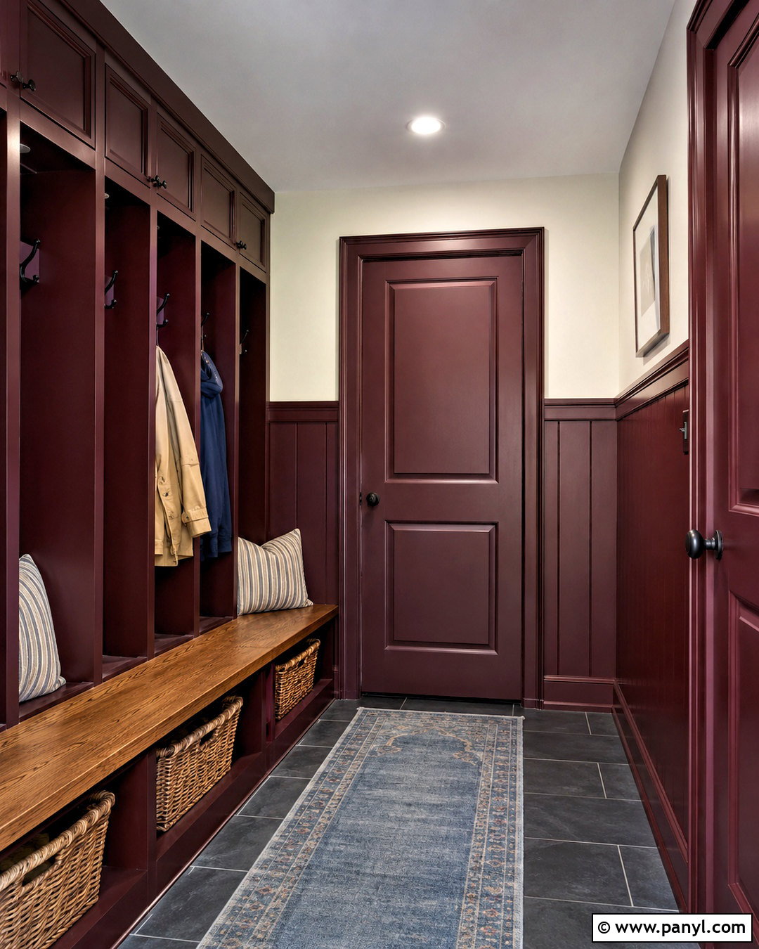 Oxblood Red Mudroom - 20 bold paint colors