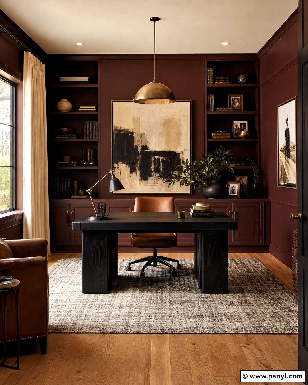 Oxblood Red Office Paint - 20 moody office paint colors