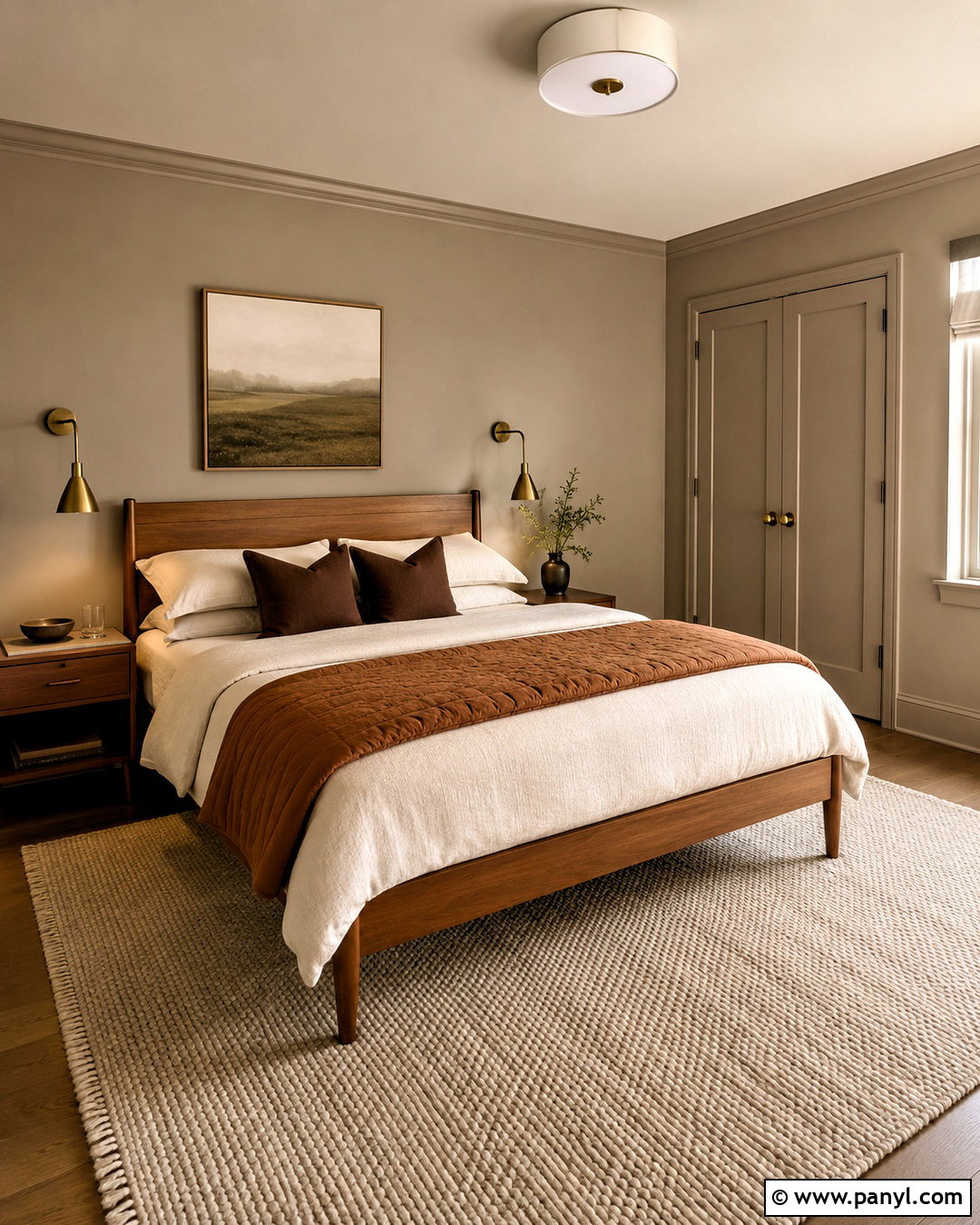 Oxford Stone Color-Drenched Bedroom - 20 oxford stone farrow and ball ideas