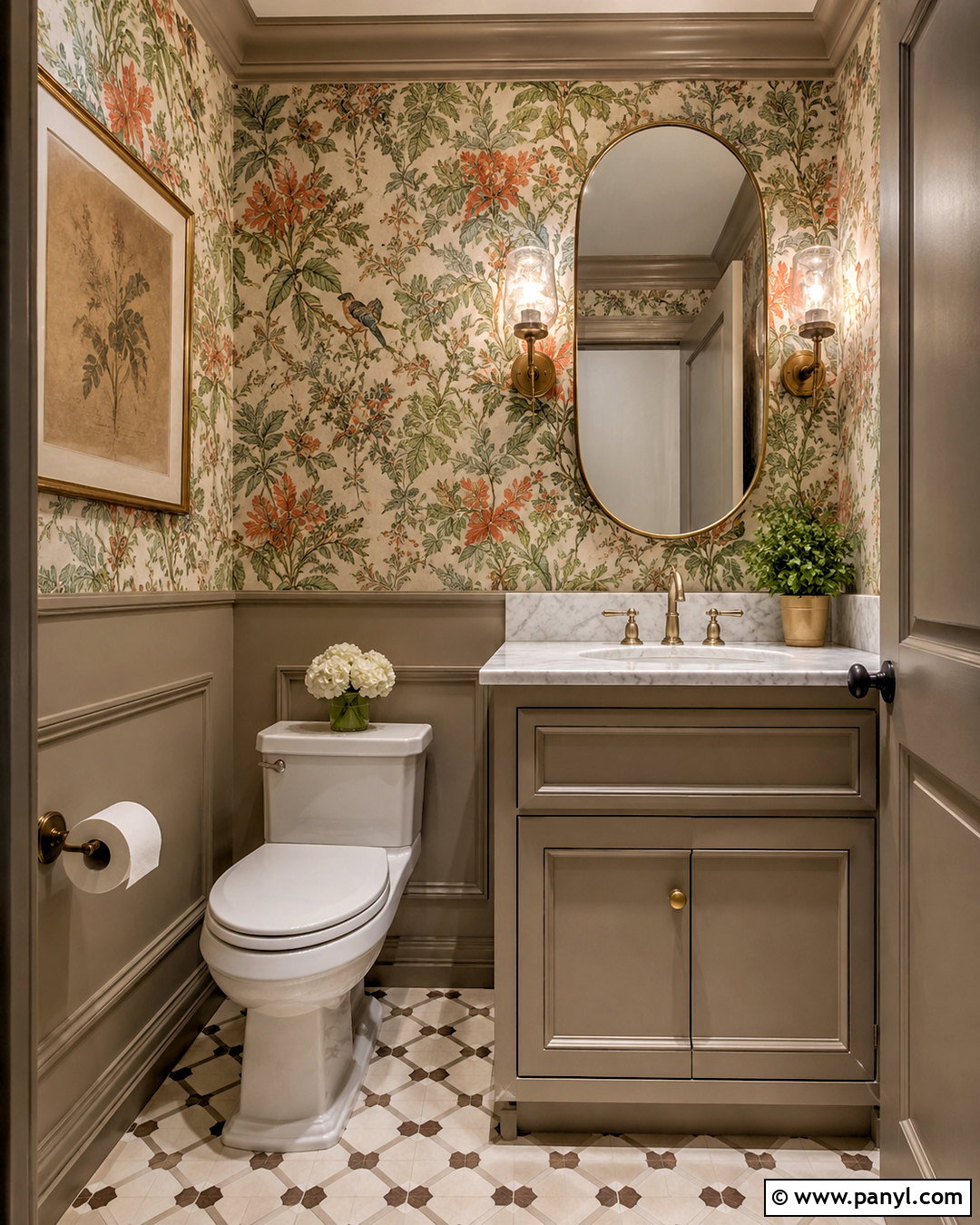 Oxford Stone Powder Room With Wallpaper - 20 oxford stone farrow and ball ideas