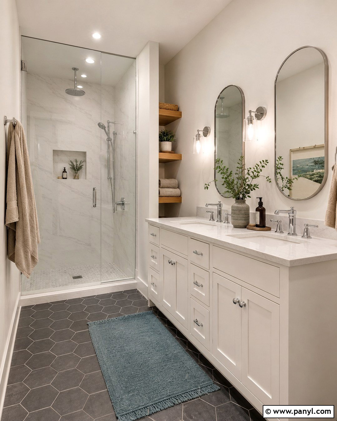 Oxford White Bathroom Walls - 20 Benjamin Moore White Walls