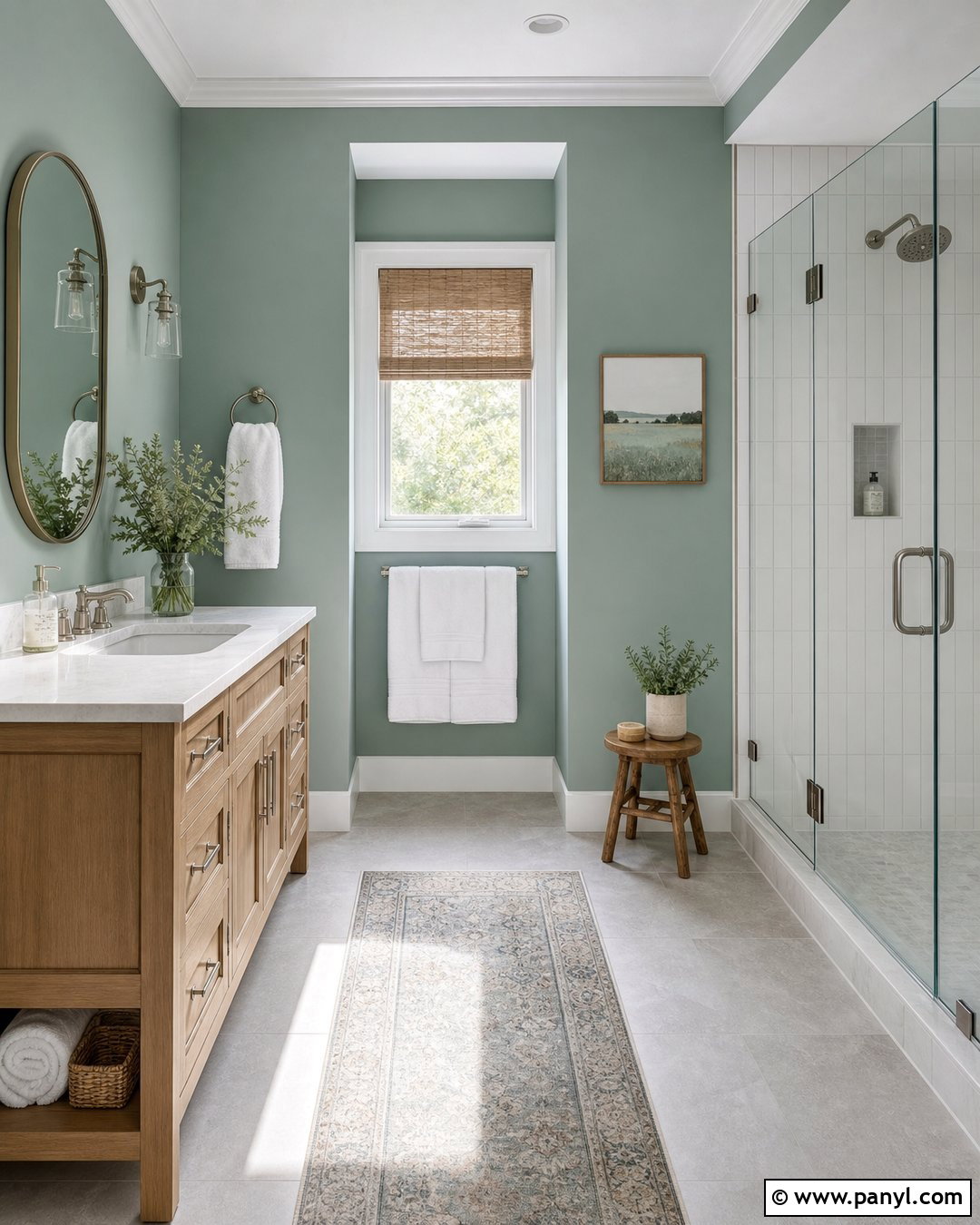 Oyster Bay Green Bathroom Walls - 20 Sherman Williams Green Walls
