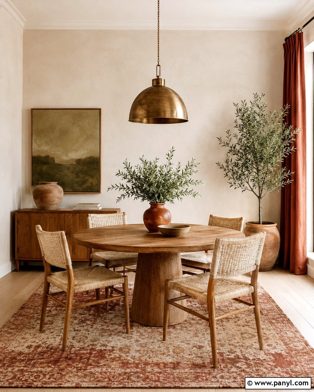 Oyster Dining Room With Terracotta Decor - 20 Oyster Wall Paint Ideas