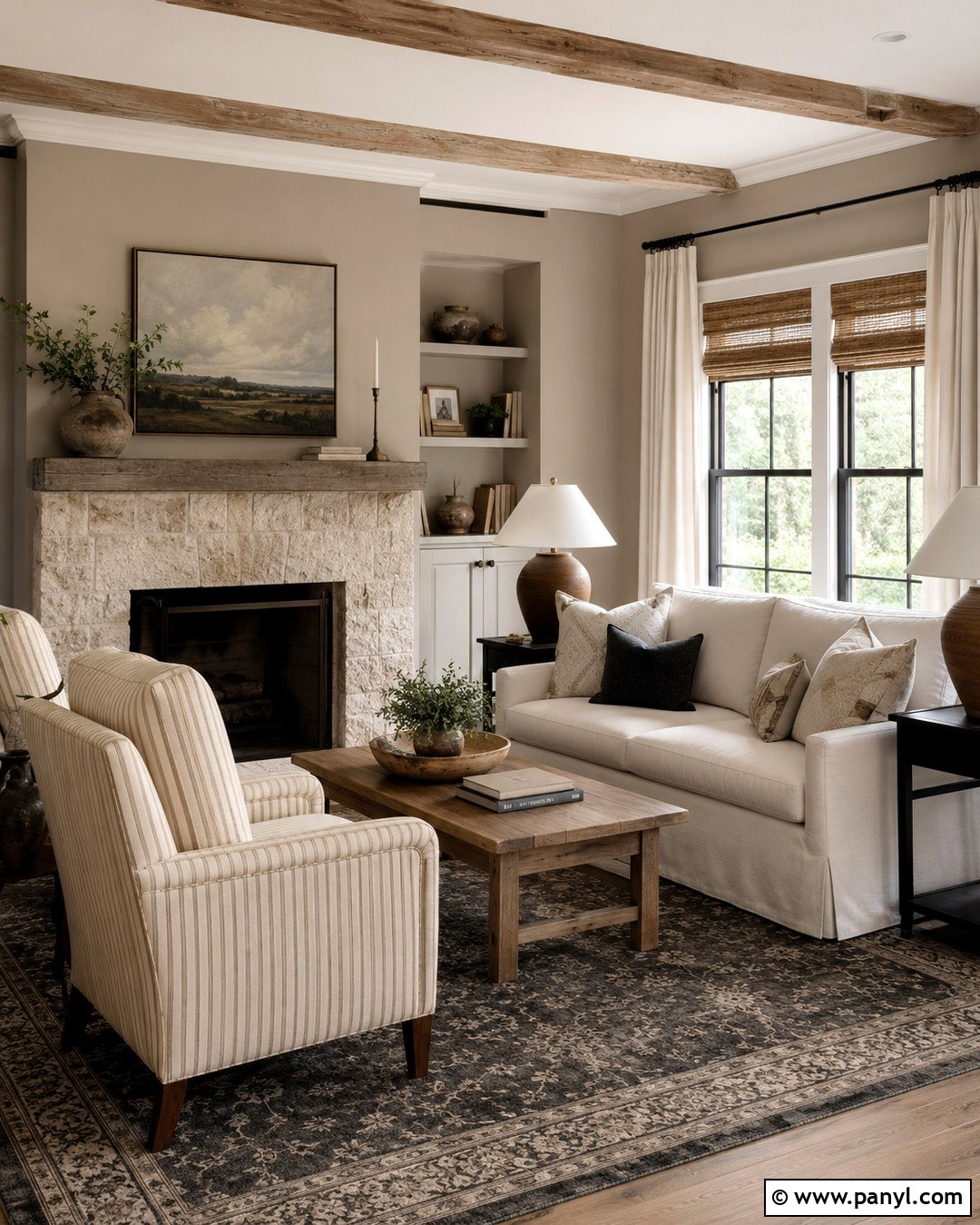 Oyster Farmhouse Living Room - 20 Oyster Wall Paint Ideas