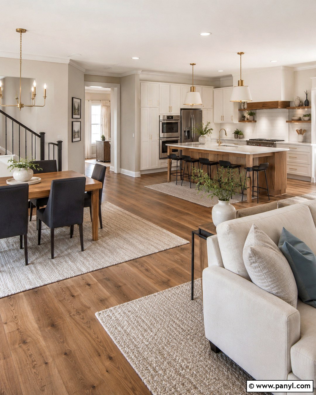 Oyster Open Concept Interior - 20 Oyster Wall Paint Ideas