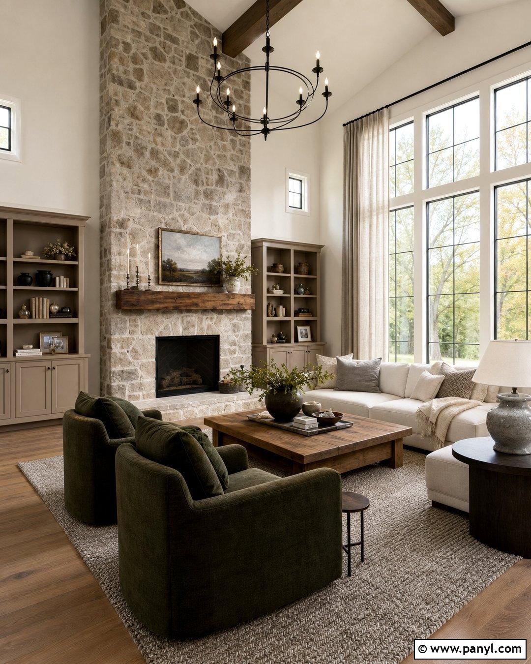 Oyster White Walls In A Great Room - 25 Oyster White Walls