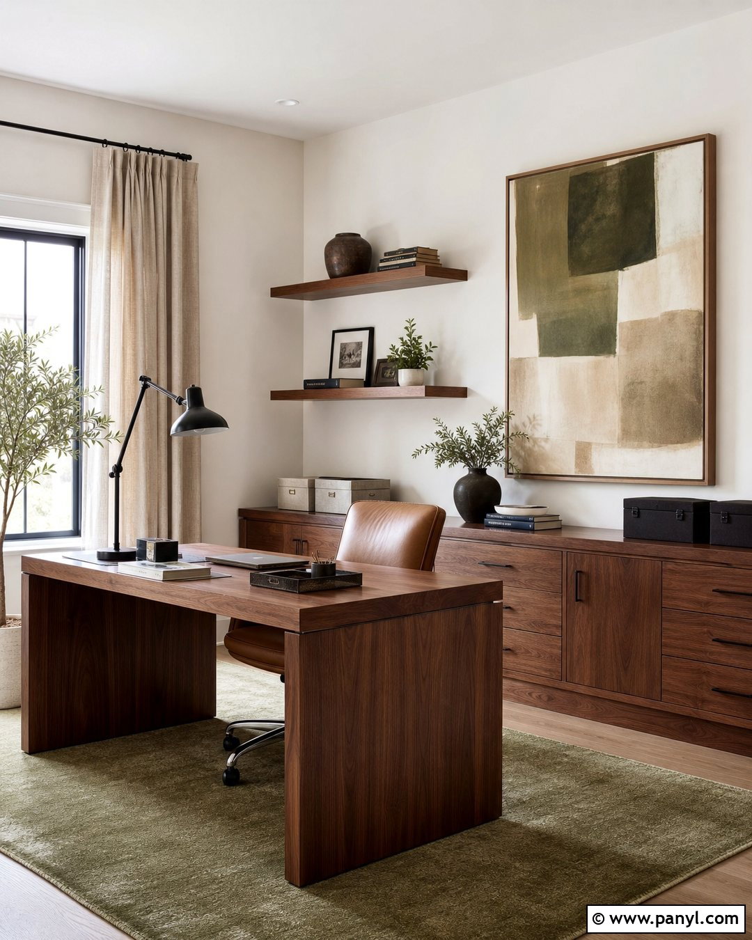 Oyster White Walls In A Home Office - 25 Oyster White Walls